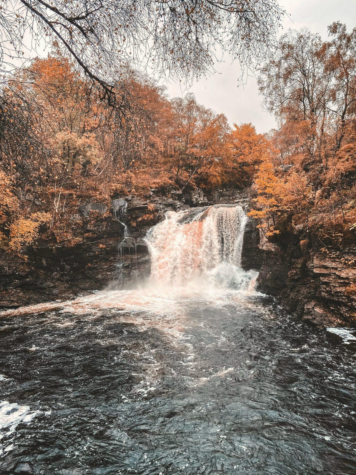 Waterfall in autumn colour