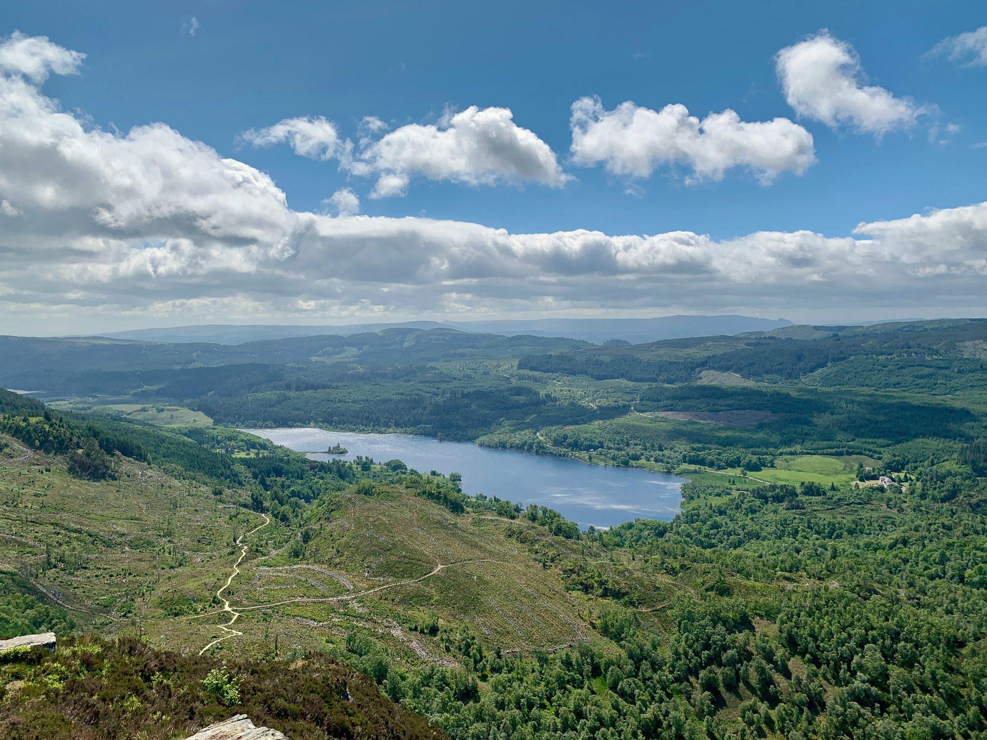 Loch and wooded hills of Highland Perthshire